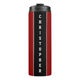 Garrafa Térmica Tumbler térmico Red Black Stripe Personalizado