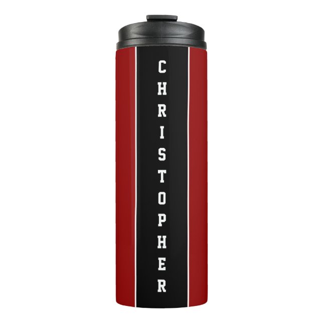 Garrafa Térmica Tumbler térmico Red Black Stripe Personalizado (Frente)