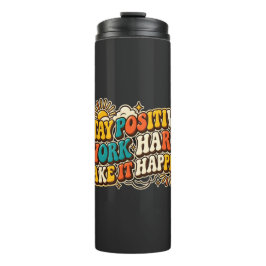 Garrafa Térmica Tumbler Térmico Retro Stay Positive