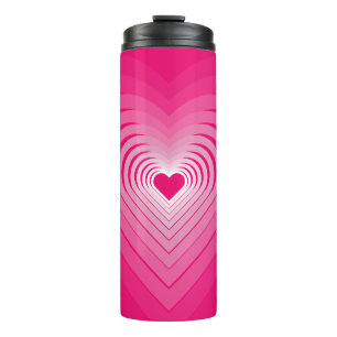 Garrafa Térmica Tumbler Térmico Rosa com Corações