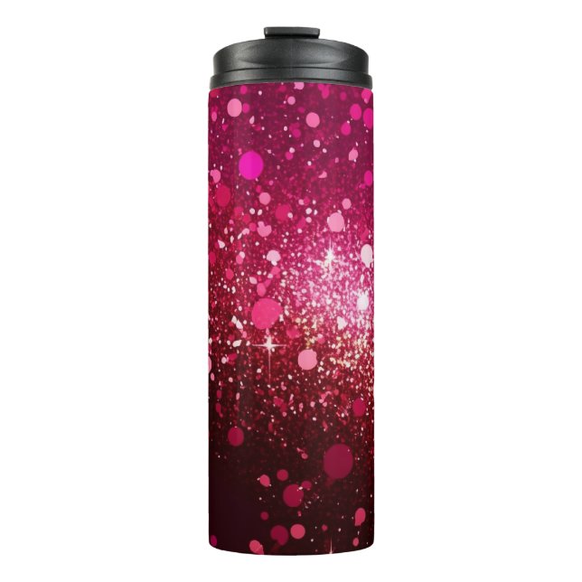 Garrafa Térmica Tumbler Térmico Rosa Vermelho Brilhante 12oz (Frente)
