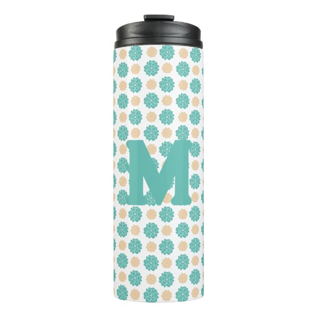 Garrafa Térmica Tumbler térmico verde azul (Frente)