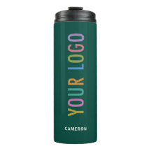 Tumbler Térmico Verde Isolado Logotipo da Empresa