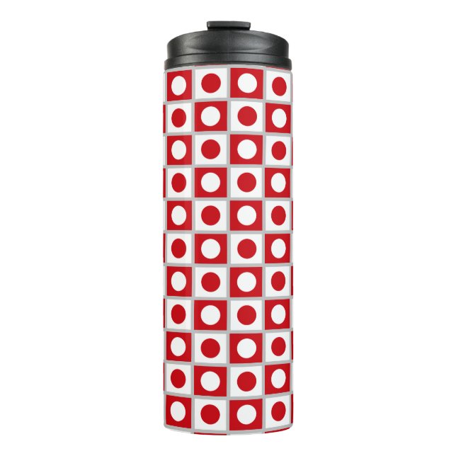Garrafa Térmica Tumbler Térmico Vermelho e Branco Abstrato moderno (Frente)