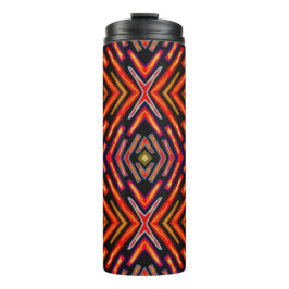 Garrafa Térmica Tumbler Térmico Vermelho Fogo Laranja Preto