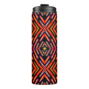 Garrafa Térmica Tumbler Térmico Vermelho Fogo Laranja Preto