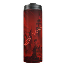 Tumbler Térmico Vermelho Negro de Nova York