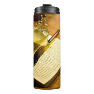 Garrafa Térmica Tumbler Térmico Vintage Writer – Pena e Manuscrito