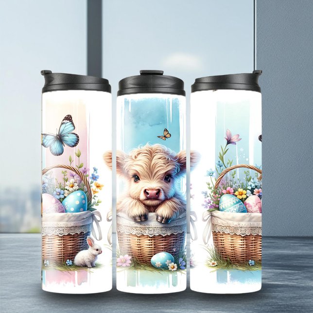 Garrafa Térmica Tumbler Vibrante de Vaca de Páscoa (Criador carregado)