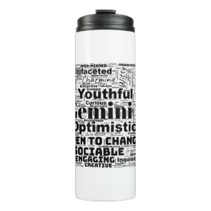 Garrafa Térmica Tumblers de Inspiração em Nuvem de Palavras Zodíac