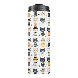 Garrafa Térmica Tumblers ilustrados de Gato de Cute Personalizado