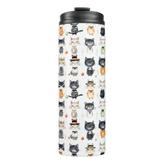 Garrafa Térmica Tumblers ilustrados de Gato de Cute Personalizado