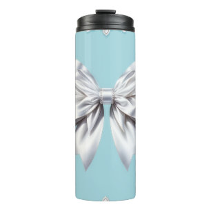 Garrafa Térmica Turquesa Azul de Ovo de Robin Grande Laço Branco N