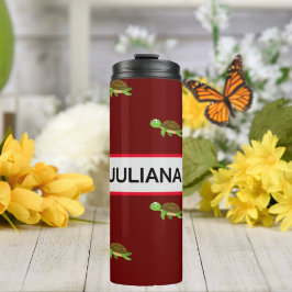 Garrafa Térmica Turtle Moderno Vermelho Castanho