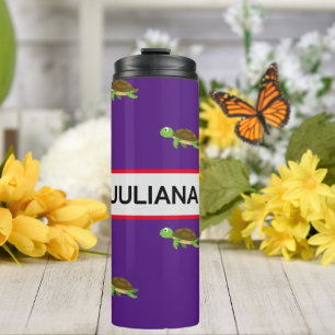 Garrafa Térmica Turtle Moderno Vermelho Roxo