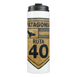 Garrafa Térmica Um antigo sinal de estrada Ruta 40 desutilizado