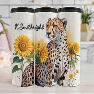 Garrafa Térmica Um Chita num Campo de Girassol