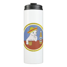 Garrafa Térmica Um gato Vestindo um Sombrero e um Bebendo