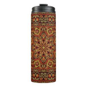Garrafa Térmica Um ornamento floral oriental com armação. Padrã