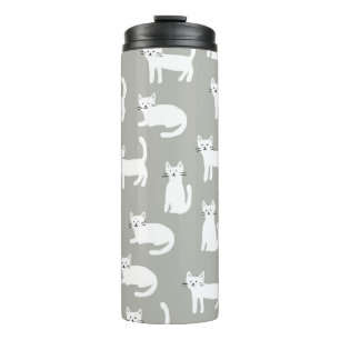 Garrafa Térmica Um padrão de gatos bonitinho, design brincalhão.