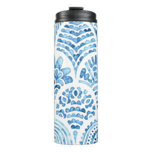 Garrafa Térmica Um padrão impecável de marroquino. Azulejo Wavy Vi