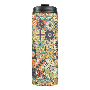 Garrafa Térmica Um padrão perfeito. Elementos decorativos de vind