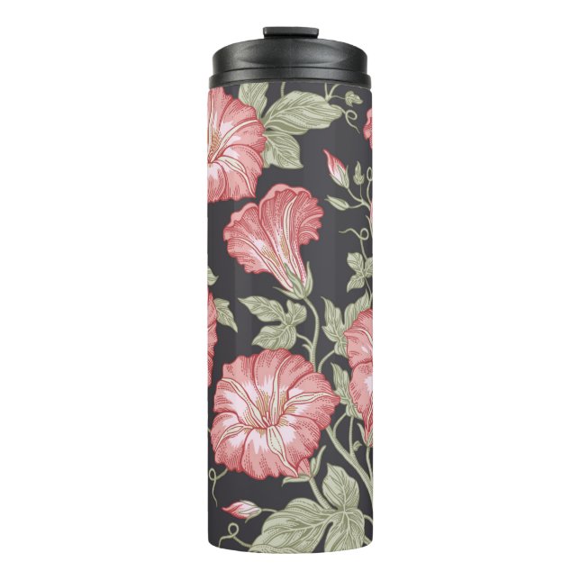 Garrafa Térmica Um padrão perfeito. Flores selvagens Petunia. Beau (Frente)