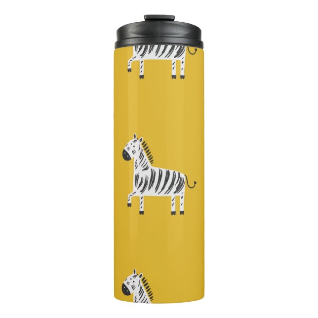 Garrafa Térmica Um padrão perfeito para crianças com zebras (Frente)