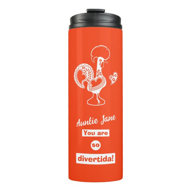 Garrafa Térmica Uma caneca de titia em língua portuguesa (Frente)