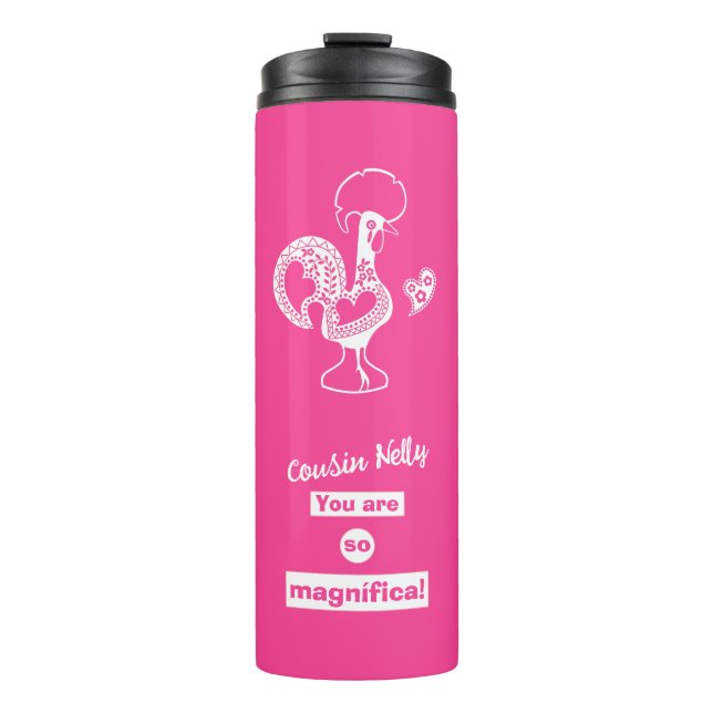 Garrafa Térmica Uma caneca para primo em língua portuguesa (Frente)