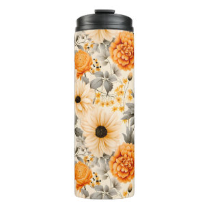 Garrafa Térmica Uma Série de Design Floral de Outono 1