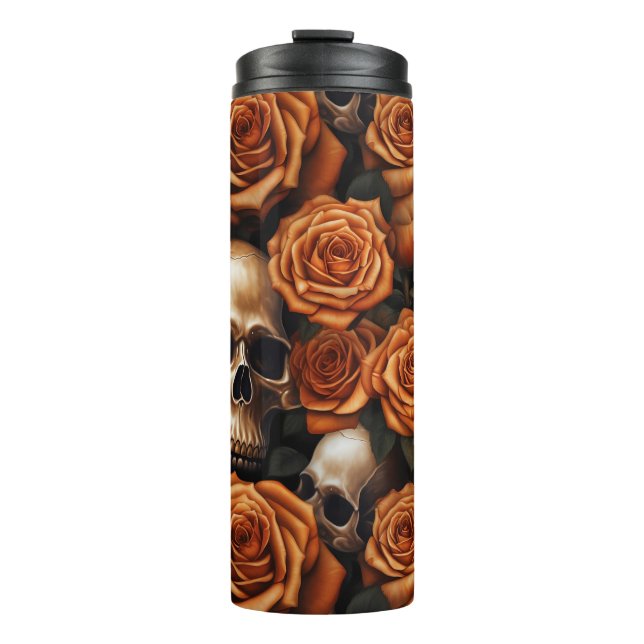 Garrafa Térmica Uma Série Skull and Roses Design 9 (Frente)
