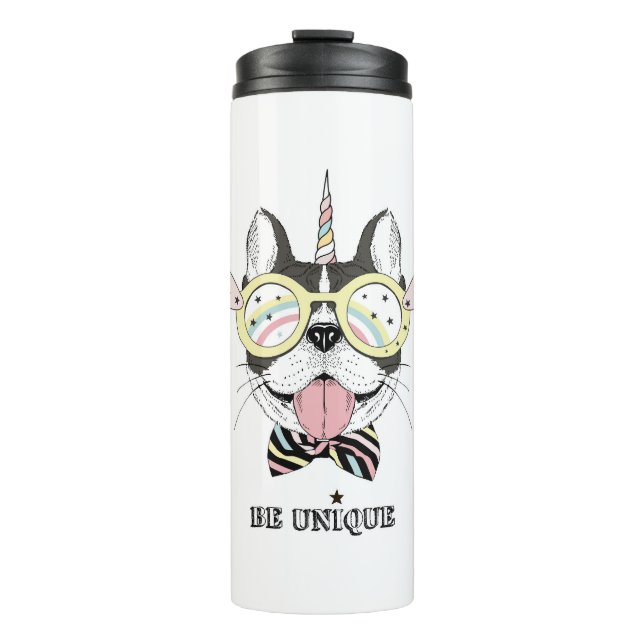 Garrafa Térmica Unicórnio do buldogue francês (Frente)