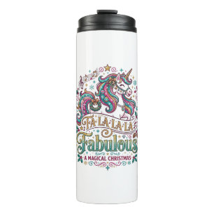 Garrafa Térmica Unicórnio Fa La La La Fabuloso Fundo Branco Fofo