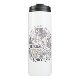 Garrafa Térmica Unicórnio Flor Celestial Unicórnio Tipografia Veto