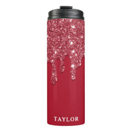 Garrafa Térmica Unidade de brilho vermelho personalizada