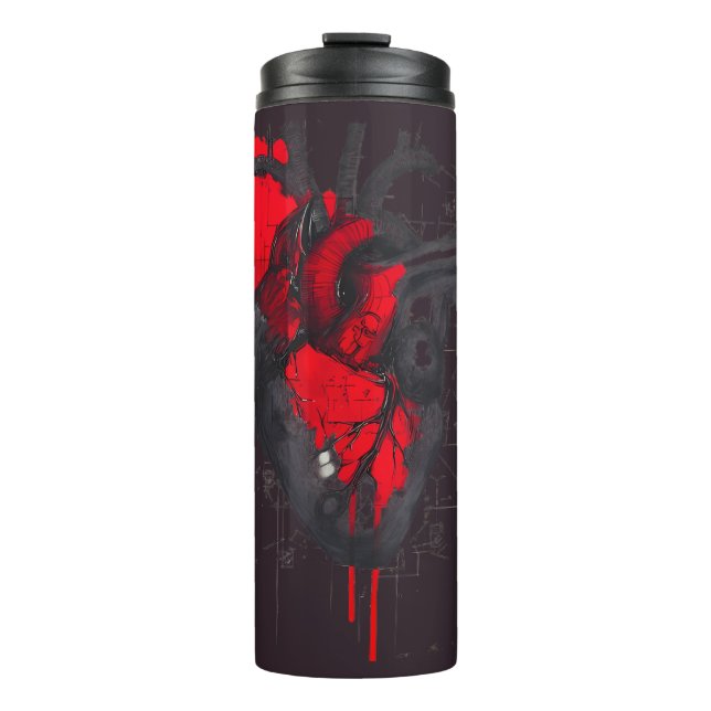 Garrafa Térmica Unique Red Splatter Human Heart Thermal Tumbler (Frente)