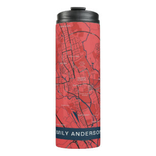 GARRAFA TÉRMICA URBAN RED MARINHO OXFORD UNIVERSITY UK OUTLINE MAP