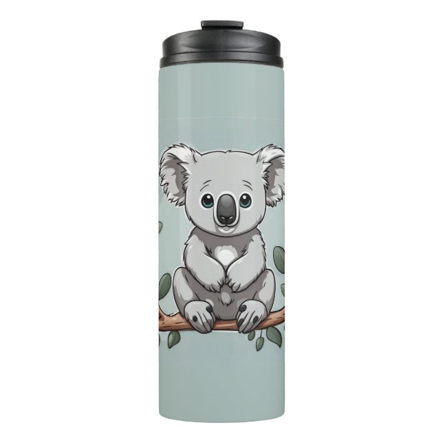 Garrafa Térmica Urso coala bonito em teal (Frente)