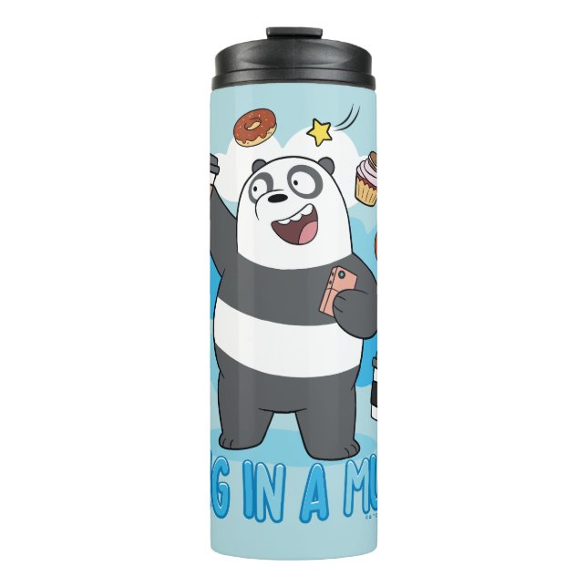 Garrafa Térmica Urso de Panda - Abraçar uma Caneca! (Frente)