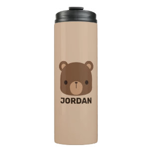 Garrafa Térmica Urso Marrom Pequenino Fofo com Nome Personalizado