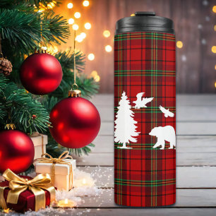 Garrafa Térmica Urso-Pinheiro Águia Vermelho Preto