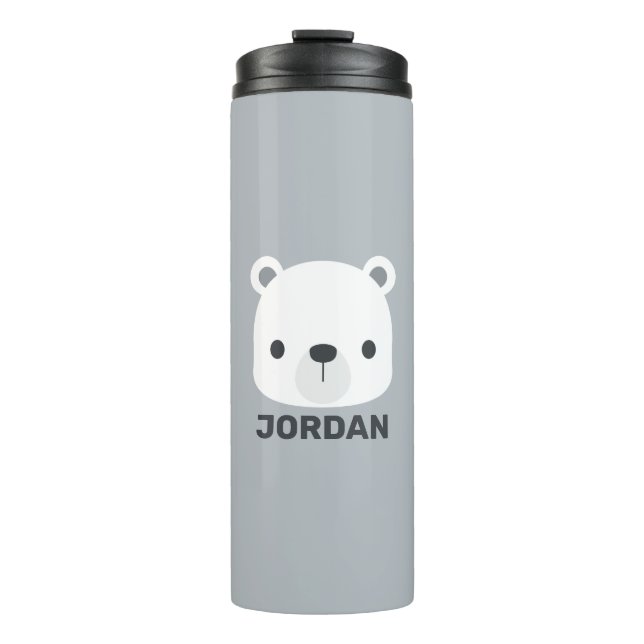 Garrafa Térmica Urso Polar Bonito com Nome Personalizado (Frente)