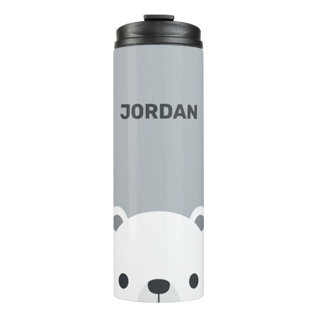 Garrafa Térmica Urso Polar Bonito com Nome Personalizado (Frente)