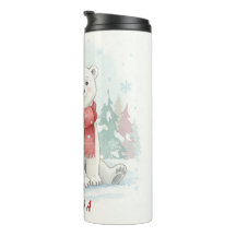 Urso Polar de Aquarela Fofo de Inverno