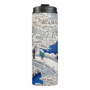 Garrafa Térmica Utagawa Hiroshige - Ponte do Tambor em Meguro