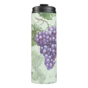 Garrafa Térmica Uvas Aquarela, Padrão Sem Fruta.