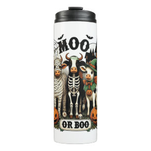 Garrafa Térmica Vaca de Moo ou Boo Halloween