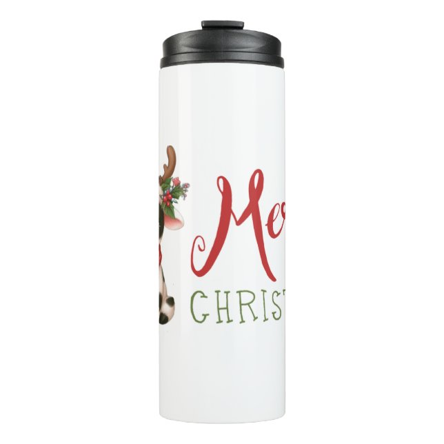 Garrafa Térmica Vaca doce de Natal feliz (Frente)