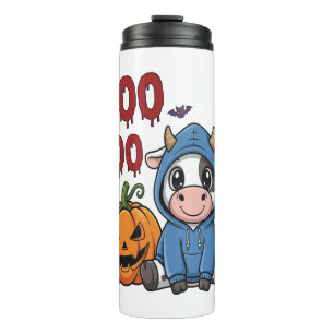 Garrafa Térmica Vaca Fantasma Assustadora do Boo de Halloween